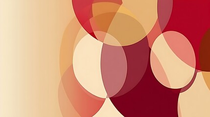Abstract Red and Beige Circle Design
