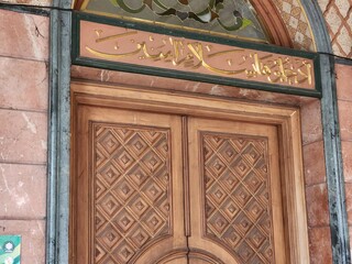 wooden door in the mosque