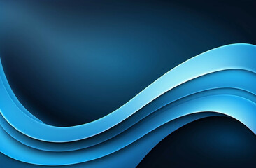 Abstract Blue Background with Smooth Curved Lines