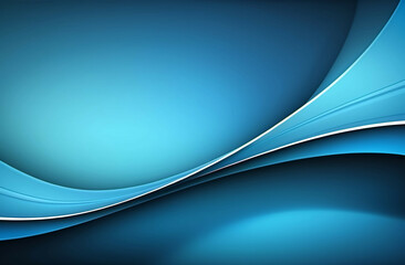 Abstract Blue Background with Smooth Curved Lines