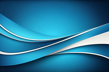 Abstract Blue Background with Smooth Curved Lines