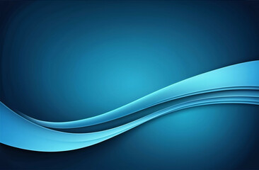 Abstract Blue Background with Smooth Curved Lines