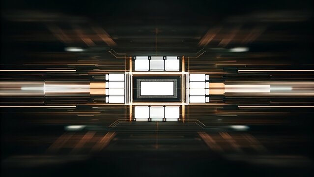 Computer CPU Brain Chip Blurry Wallpaper A Futuristic and High-Tech Digital Art Featuring a Blurred Close-Up of an Advanced CPU Chip Resembling a Brain Symbolizing Artificial Intelligence and Cutting-