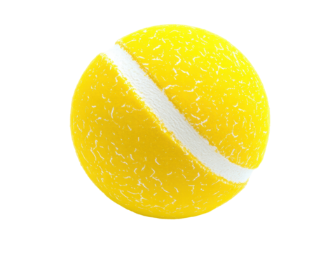 Isolated Yellow Ball with White Stripe