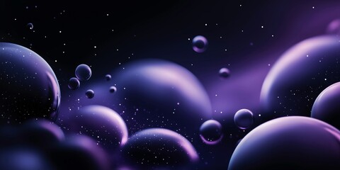 Abstract, sleek black-and-white backdrop with subtle purple orbs floating in a dreamy cosmic space