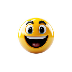 Fototapeta premium 3D Render of a Joyful and Cheerful Smiley Face Emoji