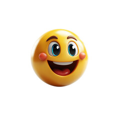 Fototapeta premium 3D Render of a Happy Emoji with Blushing Cheeks