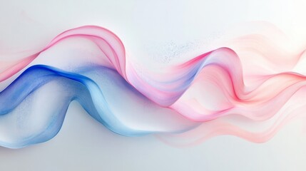 Fototapeta premium Minimalistic background featuring abstract curved lines in soft pastel colors on a white canvas 