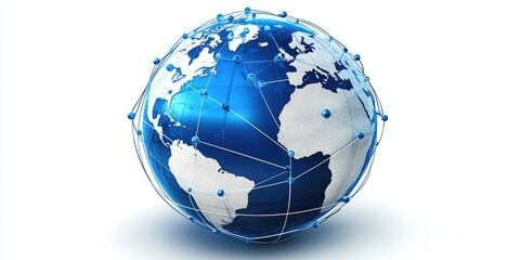 A globe with interconnected communication lines, symbolizing the global reach and instant connections facilitated by online communication
