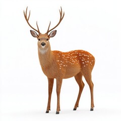 Obraz premium Buck stag with antlers, white isolate background