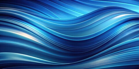 Fototapeta premium Wavy blue abstract background with undulating curves and swirling patterns, evoking a sense of movement and fluidity , artistic rendering, wavy lines