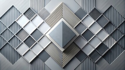 Fototapeta premium Modern Geometric Composition featuring a Gray Rhombus with Angular Lines and Bold Shapes, geometric patterns, modern art