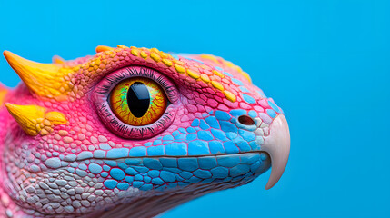 Fototapeta premium Fantasy Colorful bird head in the style of photorealistic fantasies 