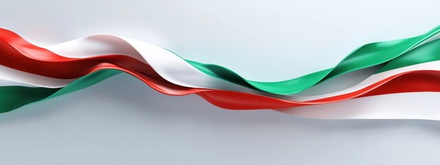 Abstract Waving Italian Flag Design Elegant Flowing Tricolor National Symbol