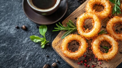 Crispy Onion Rings with Coffee and Spices