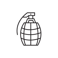 Hand grenade icon in black line stroke style