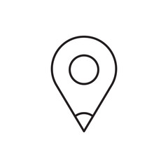 Navigation pin icon in black line stroke style