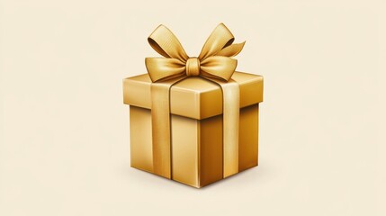 Obraz premium Gold Gift Box with Bow