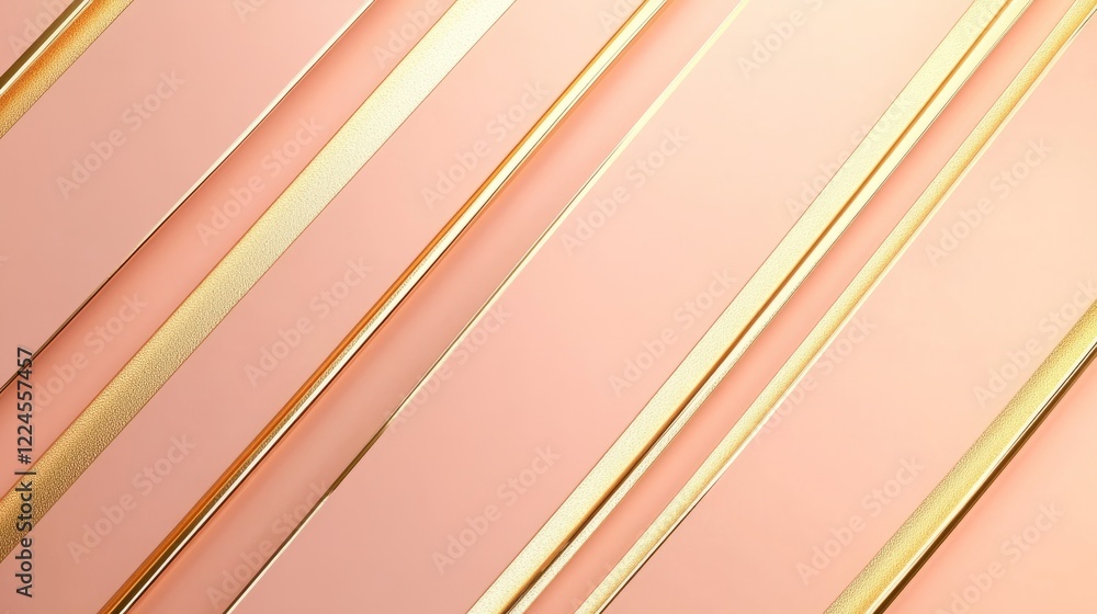 Poster soft peach minimalistic background with thin golden diagonal lines creating a subtle pattern