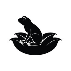 Frog silhouette vector illustration.