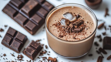 Chocolate Smoothie with Dark Chocolate Pieces