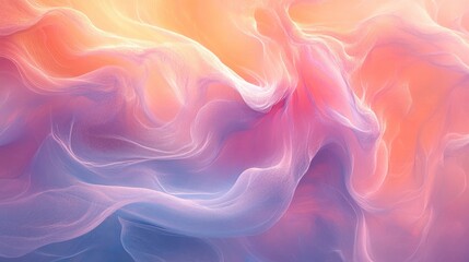 Obraz premium Abstract background with soft pastel gradients and delicate swirling lines resembling a gentle breeze