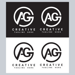 Initial Letter AG A G Logo Design with Creative Modern Business Typography Vector Template.