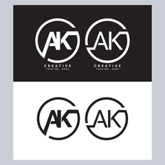 Initial Letter AK A K Logo Design with Creative Modern Business Typography Vector Template.