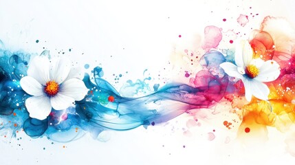 Abstract Floral Watercolor Wave
