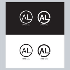 Initial Letter AL A L Logo Design with Creative Modern Business Typography Vector Template.