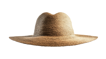 Straw hat with transparent PNG background