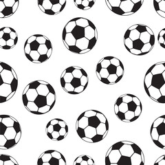 football seamless pattern soccer ball vector sport doodle cartoon gift wrapping paper scarf isolated repeat wallpaper tile background illustration design