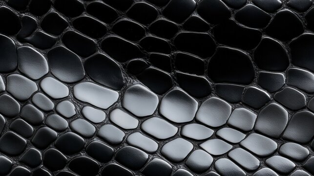 Black Mamba snakeskin animal pattern, seamless, tileable.