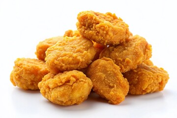Crispy Chicken Nuggets Isolated on White Background - Perfect for Menu Design