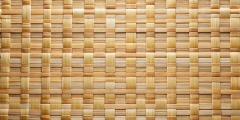 Natural, textured, woven bamboo mat background with subtle patterns and earthy tones, textile, natural fiber