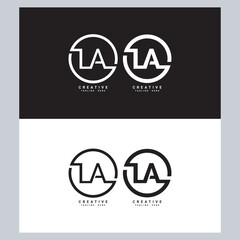 Initial Letter LA L A Logo Design with Creative Modern Business Typography Vector Template.