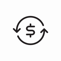 Money exchange transfer icon vector sign