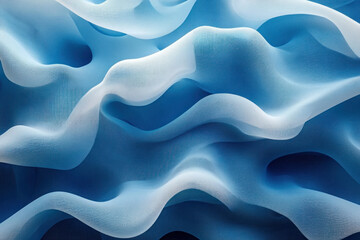 Fototapeta premium Blue and white abstract background with swirling patterns resembling ocean waves, creating a sense of movement and tranquility.