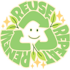 Renew Reuse Repeat - Ready to Use Graphic Design Illustration