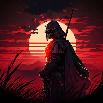 samurai in the field