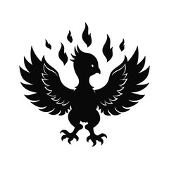 eagle with wings silhouette vector illustration