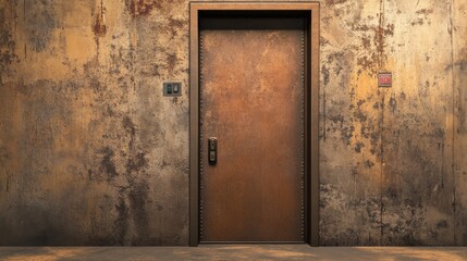 Open door to a messy room, glimpse into clutter and disorganization