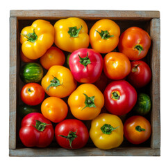 Fototapeta premium A crate full of tomatoes and peppers