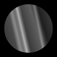 Texture of round plate with sun reflection. Vector illustration on artificial black background. Reflection for glasses, mirror, windows. 