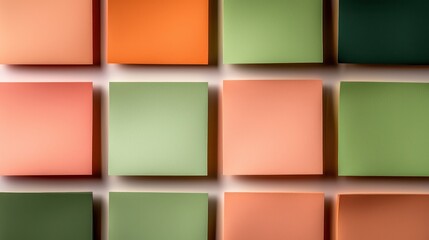 Obraz premium Colorful Sticky Notes in a Grid Layout for Creative Planning