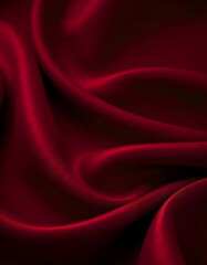 Obraz premium Deep crimson velvet, luxurious fabric folds,