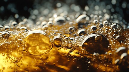 Cooking by frying in hot oil bubbles appear from frying