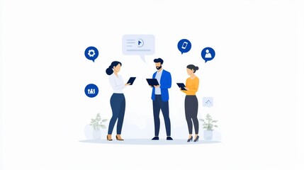 Engaging conversation, a diverse group of people talking and sharing ideas in dynamic setting