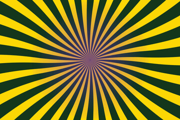 Dynamic Yellow and Dark Green Radial Stripes Background
