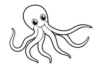 Dumbo Octopus line art vector illustration1.eps